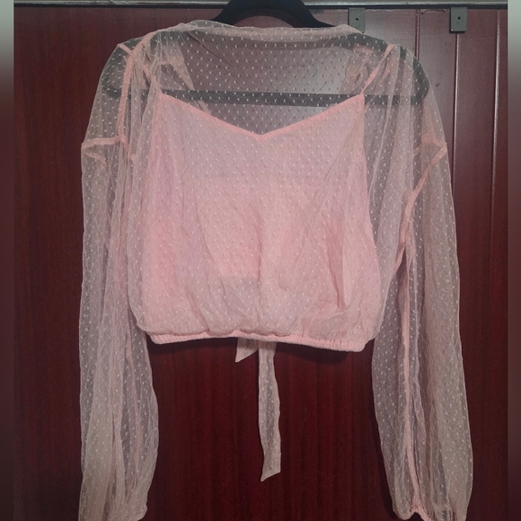 Free People Ellie Mesh Long Sleeve Sz Xs - Picture 5 of 5